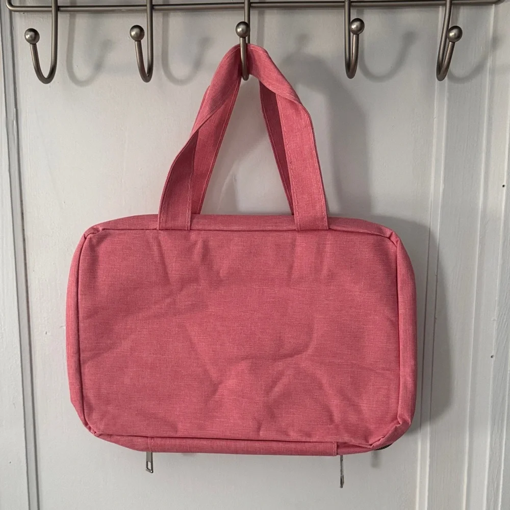 Amazon Pink and Gray Hanging Makeup Organizer